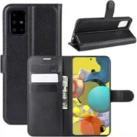 Mtp Products Samsung Galaxy A51 5G Pung Cover med Magnetisk Lukning - Sort