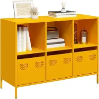 vidaXL skænk 101,5x39x73,5 cm koldvalset stål sennepsgul