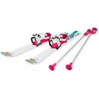 Gizmo Riders Ski til Børn 90 cm med skistave, Hvid/Pink