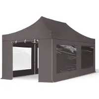 TOOLPORT 3x6m, aluminium, easy-up-pavillon, 4 sidedele, mørkegrå