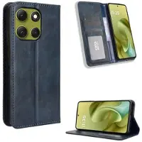Mtp Products Motorola Moto G86 Power Retro Pung Taske med Magnetisk Lukning - Blå
