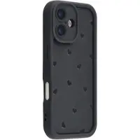 Mtp Products iPhone 16 Plus stødsikkert TPU-cover med hjertemønster og forhøjede kanter - sort