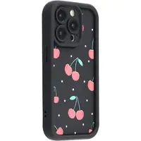 Mtp Products iPhone 14 Pro Max Stilfuldt stødsikkert TPU cover med forhøjede kanter - sort / Kirsebær