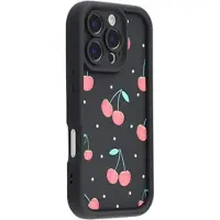 Mtp Products iPhone 15 Pro Stilfuldt stødsikkert TPU cover med forhøjede kanter - sort / Kirsebær