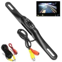Mtp Products Bilkamera med nummerpladeramme og vidvinkelobjektiv - sort