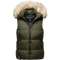 MARIKOO Vest 'Eisflöckchen' lysebrun / oliven