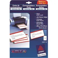 Avery Quick&Clean - Hvid - 99 x 210 mm - 220 g/m² - 75 kort (25 ark x 3 visitkort