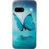 Mtp Products Google Pixel 8a Stilfuld Ultra-Slim TPU Cover - Blå Sommerfugl