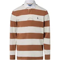 Ralph Lauren Polo Ralph Laurentil mænd. 710717116055 Ikonisk brun rugbytrøje (M), Casual, Bomuld, Lange ærmer