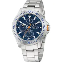 Nautica Analogt ur 'NST' navy / guld / sølv / hvid