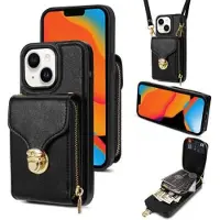 Mtp Products iPhone 15 Plus Alt-i-et cover med pung og rem - Sort