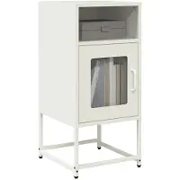 vidaXL Sengebord 36x39x78 Cm Koldvalset Stål - Hvid