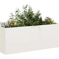 vidaXL Plantekasse Hvid Koldvalset Stål Stål/Hvid - 200 x 40 x 80 cm