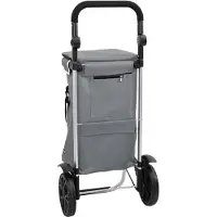 vidaXL Indkøbsvogn Grå 36,5 x 46,5 x 100,5 cm Oxford stof