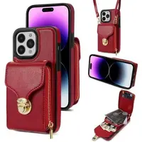 Mtp Products iPhone 16 Pro Max Alt-i-et cover med pung og rem - rød