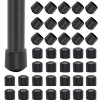 Mtp Products 16 mm Runde Gulvbeskyttelsespuder PVC-møbelbenskåle Skridsikre Stolebenskåle Reducerer Støj Bordfodskåle - 40 Stk. - Sort