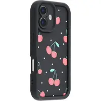 Mtp Products iPhone 16 Plus Stilfuldt stødsikkert TPU cover med forhøjede kanter - Sort / Kirsebær