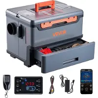 Vevor Dieselvarmer, 5-8KW DC 12V/24V, Alt-i-en bærbar dieselluftvarmer med Bluetooth APP-styring, fjernbetjening og LCD-skærm, 5 L brændstoftank til lastbiler, varevogne, autocampere, campingvogne og