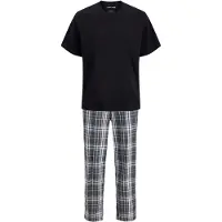Jack & Jones Pyjamas lang 'JACLuca' grafit / sort / hvid