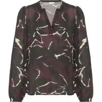 Kaffe Bluse 'Beate' vinrød / sort / hvid