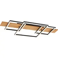 QAZQA Design loftslampe sort firkantet inkl. LED 3-trins dæmpbar - Nimue