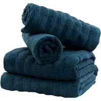 Borg Living Badehåndklæder 2 stk. i 100% kæmmet bomuld - Bløde blå håndklæder 70x140 cm fra