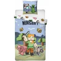 Licens Minecraft sengetøj - 100% bomuld - Børnesengetøj 140x200 cm - Alex