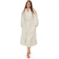 Borg Living Morgenkåbe - Str. L/XL - Sand - Coral fleece blød badekåbe -