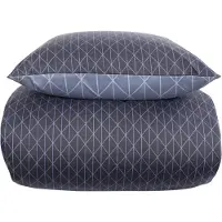 In Style Dobbelt sengetøj 240x220 cm - Microfiber - Vendbart blåt harlekin print