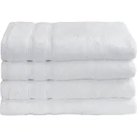 Borg Bambus Badehåndklæde - 70x140 cm - Hvid - Bløde håndklæder fra Premium -