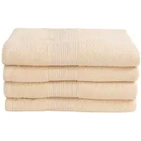 Borg Badelagen - 100% Blødt bomuld med høj absorberingsevne - 100x150 cm - Creme farvet - Stort håndklæde fra danske