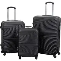 Borg Living Kuffertsæt - 3 stk. - Hardcase rejsekufferter - Nordic sort - Letvægts kufferter