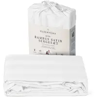 Olsen Home Bambus sengetøj - 140x200 cm - 100% Naturligt bambus - - Hvidt satinvævet dynebetræk