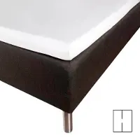 Borås Cotten Kuvertlagen med H-split 180x200 cm - 100% bomuldssatin - Splitlængde 65 cm - Hvidt lagen til topmadras - Cloud satin lagen