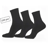 Home-tex Tennissokker - 100 par sorte tennisstrømper med ribkant - Str. 43-47 - Unisex