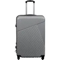 Borg Living Kuffert tilbud - Hardcase - Str. Medium - Silver lines - Smart rejsekuffert
