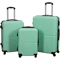 Borg Living Kuffertsæt - 3 stk. - Hardcase rejsekufferter - Nordic mint - Letvægts kufferter