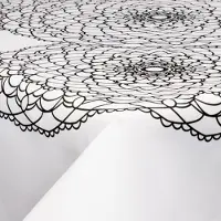 Borg Living Tekstil voksdug - 140 cm bred - 30 meters rulle - Big Flower Black - Voksdug med akrylbelægning