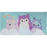 Licens Squishmallows håndklæde - 70x140 cm - 100% bomuld - Blødt badehåndklæde med de populære bamser