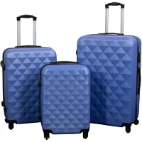 Borg Living Kufferter - Sæt med 3 stk. - Eksklusivt hardcase kuffertsæt tilbud - Diamant blå