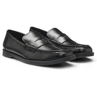 HUGO Loafers med stablet logo i imiteret læder
