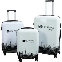 Borg Living Kuffertsæt - I Love The World hardcase kuffert - Eksklusiv rejsekuffert