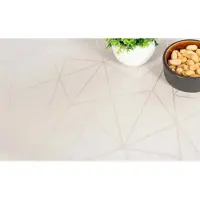 Nordstrand Rund dug - Ø140 cm - Damask dug - Sandfarvet tekstildug - Jacquardvævet dug med geometrisk mønster - Dug til rundt bord