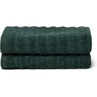 Borg Living Bomulds håndklæder - 100% kæmmet bomuld - 50x100 cm - 2-pak - Mørkegrøn