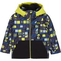 Quiksilver - Skijakker børn - Little Mission Kids Jacket 3D Checker Yellow Plum til Unisex - Børnetoj Størrelse 3 År - Gul