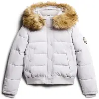 Superdry Superdrytil kvinder. W5011785A Bomberjakke Everest grå (XL), Casual, Genanvendt polister, Bæredygtig