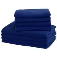 Borg Living Microfiber håndklæder - 8 stk i pakke - Blå - Letvægts håndklæder
