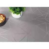 Nordstrand Rund dug - Ø230 cm - Damask dug - Grå tekstildug - Jacquardvævet dug med geometrisk mønster - Dug til rundt bord