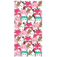 Licens Squishmallows håndklæde - 70x140 cm - 100% bomuld - Blødt badehåndklæde med de søde bamser