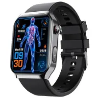 Mtp Products F700 Vandtæt smartwatch med SOS, EKG, søvn- og fitnessmonitor - silikonerem - sort